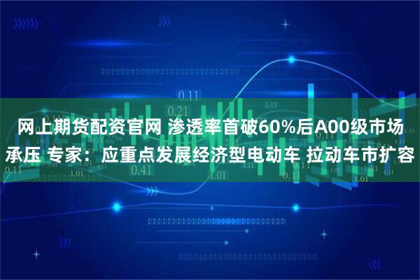 网上期货配资官网 渗透率首破60%后A00级市场承压 专家：应重点发展经济型电动车 拉动车市扩容